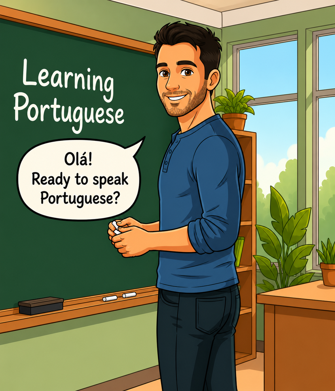 Daniel Cardoso teaching Portuguese